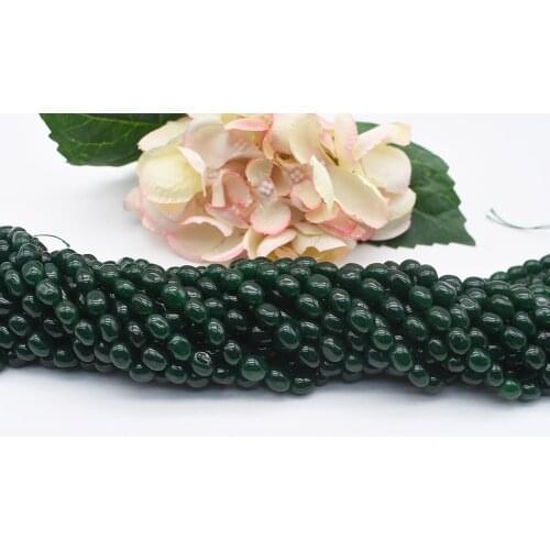 3 strands 8X10mm Natural Smooth Green Gem Oval stone beads For DIY Bracelet Necklace Jewelry Making Strand 15"