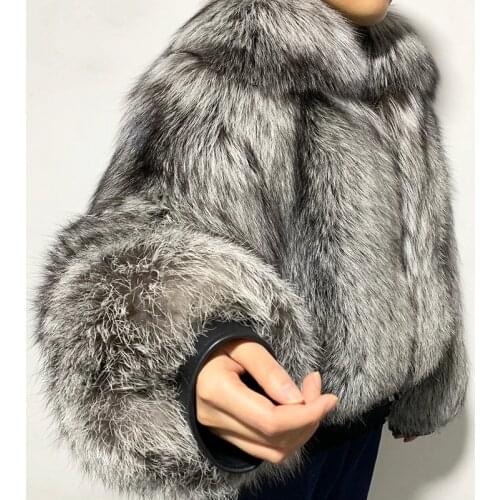 Cosyowns Silver Fox Fur Coats