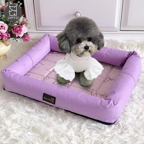 S-L 3 Colors Pet Sofa Dog Beds Waterproof Bottom Soft Warm Cat Bed purple green blue House Pet shop cama perro