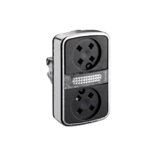 ZB4BW7A9 Head for illuminated double headed push button, Harmony XB4, flush/flush pushbutton Ø22 mm without cap