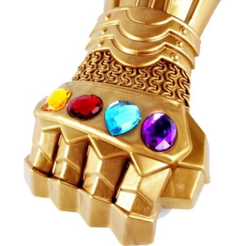 Thanos Glove Fancy Dress Costume Cosplay props Party Favors gem stones gloves model toy gold color