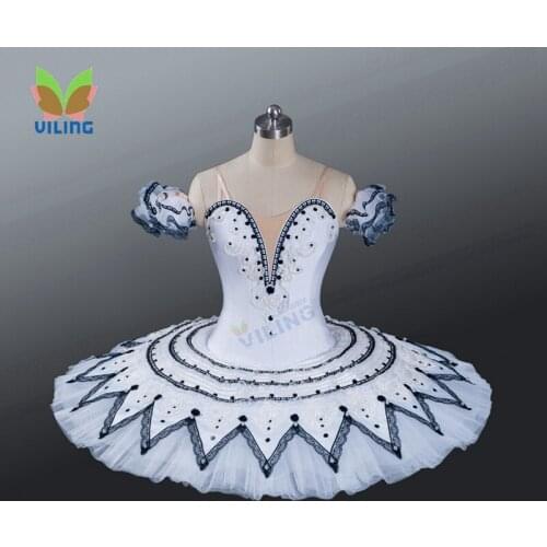 Adult classical ballet tutu skirt White paquita professional ballet costume dance wear Ballerina pancake ballet dress tutu