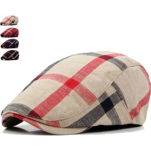 Classic Englad Style Plaid Berets Caps For Men Women Casual Unisex Sports Caps Cotton Berets Hats Boina Casquette Flat Cap