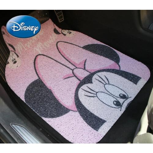Disney Mickey Mouse Minnie Cartoon Car Mat Decoration Waterproof Anti-skid Anti-dirty Monolithic Wire Ring Car Decoration Mat