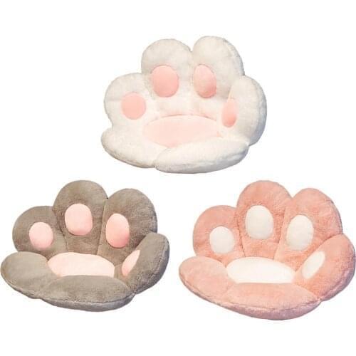 Armchair Seat Cushion Cartoon Cat Paw Back Cushion Massage Lazy Sofa Backrest Pillow For Office Dinning Chair Office Seats