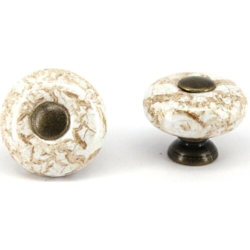 2PCS Round Marble Ceramic Drawer Handle Cupboard Wall Cabinet Knob Drawer Pull Handle Kitchen Door Wardrobe Ceramic knobs