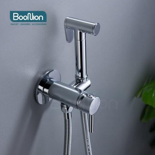 Boonion Bidet faucet Brass chrome plated shower faucet Hot and cold faucet shower faucet Toilet faucet Minimalist style