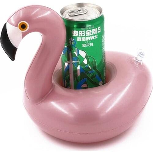 Mini Inflatable Flamingo Unicorn Donut Pool Float Toys Drink Float Cup Holder Swimming Ring Party Toys Beach Kids Adults