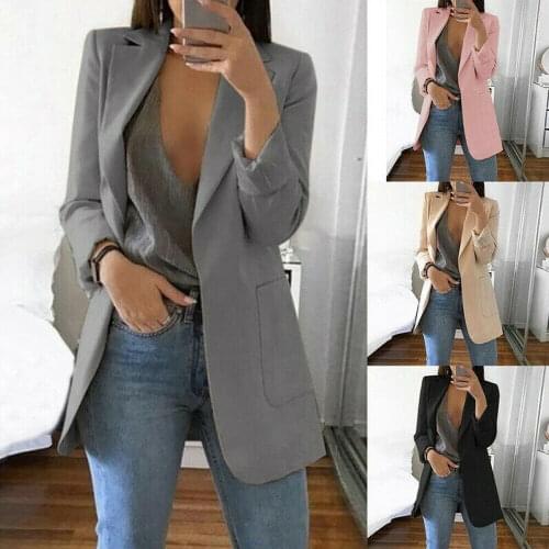 Fashion Women Long Sleeve Slim Fit Formal Blazer Suit Coat Jacket Outwear
