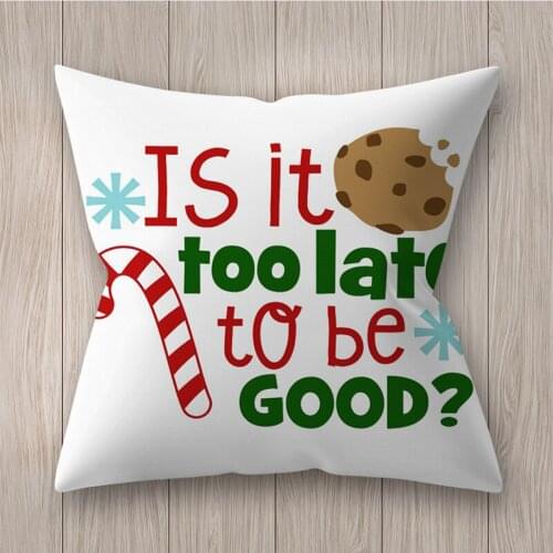 Cartoon Holiday Gift Pillowcase English Word Socks Car Print Christmas Decorations for Home Cushion Cover 45x45cm