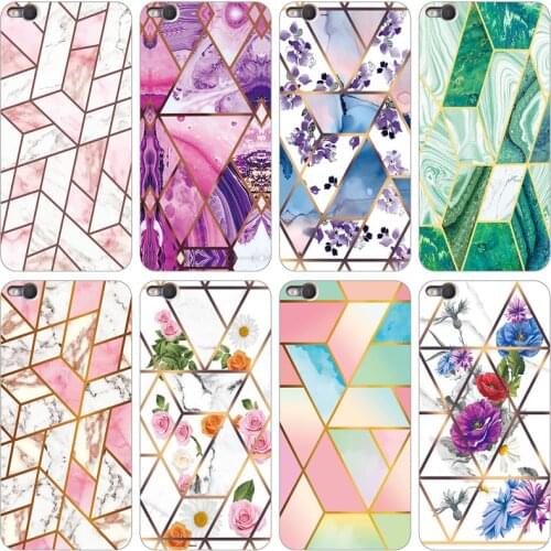 Soft Phone Case for HTC One X9 Funda Glossy Colorful Flower Silicone Phone Back Cover Geometric Marble Shell