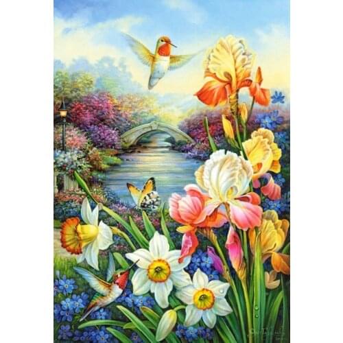 Golden iris Fresh flowers Needlework Kids Crafts 14ct Unprinted Handmade Embroidery Aida Counted Cross Stitch Kit Set DIY Home
