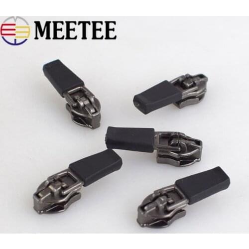 20pcs Meetee 3# 5# Anti-loading Waterproof Zipper Slider Head Reverse Installation for Invisible Nylon Zips DIY Bag Accessories