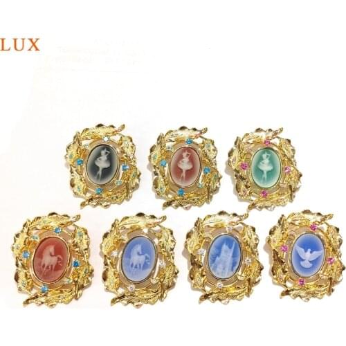 Natural Agates Gems Cameo Oval shape Bird Beauty flower leaves brooch ballet Girls Pendant for women Carved Stones jewelry