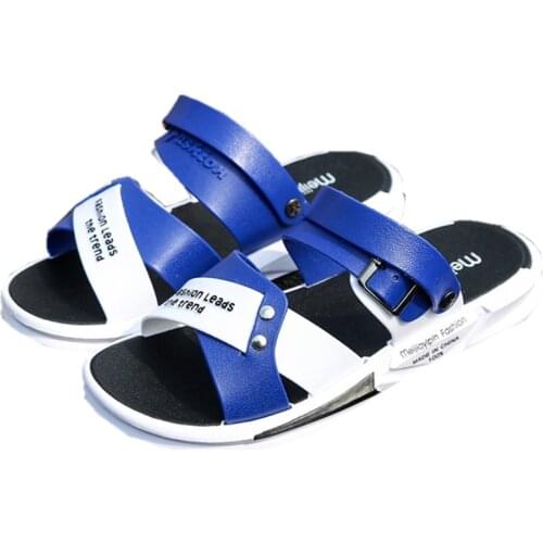 2021 Summer New Street Style Mens Slippers Breathable Soft Light Basic Causal Mixed Colors Flat Shoes Non-slip for Outside