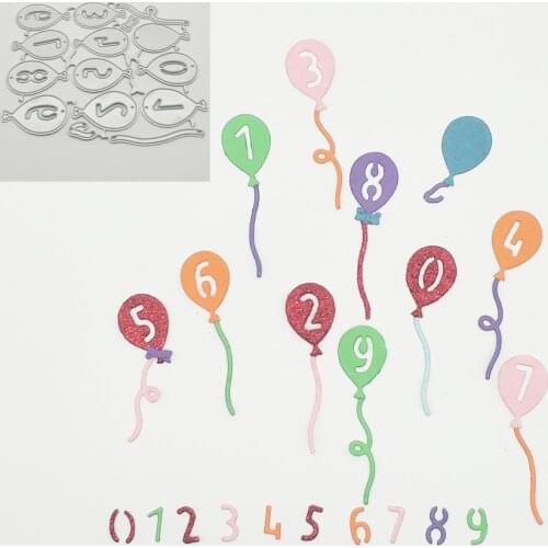 New Balloon Arabic numerals Metal cutting Die scrapbook Decoration embossed Photo album Decoration Card making DIY Handicrafts