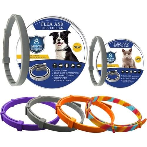 Pet Insect Repellent Collar for Dogs Cats Up To 8 Month Flea Tick Prevention Collar Anti-Mosquito Insect Repellent Puppy Supplie