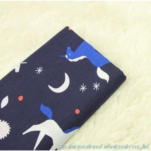 Poplin thin fabric The cartoon Unicorn printing cotton fabric Handmade DIY clothing tissu Pure cotton