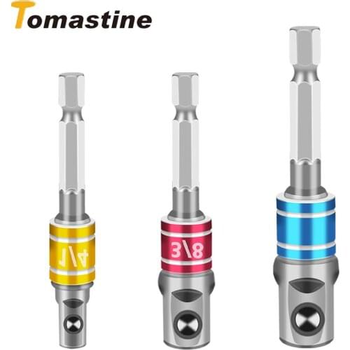 3Pcs Drill Socket Adapter 1/4 3/8 1/2 Size Impact Drill Extension Drill Bits Bar Socket Adapter Hex Shank Square Head Drill Bit
