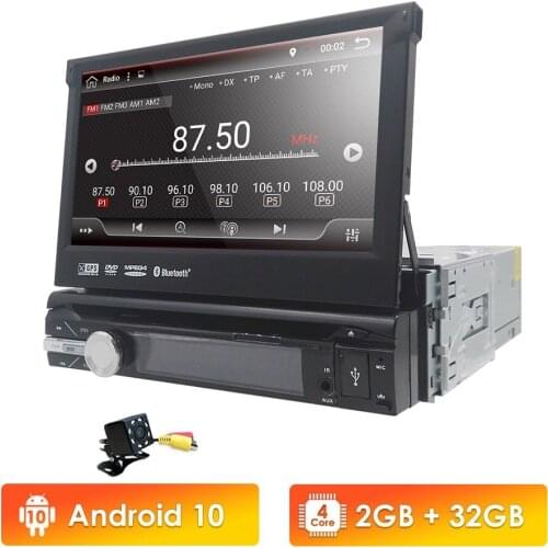 7"Universal 1din Android 9.0 QuadCore Car DVD player GPS Navigation 4GWifi BT autoRadio 2GB RAM 32GB ROM SWC RDS OBD2 DAB CD MAP