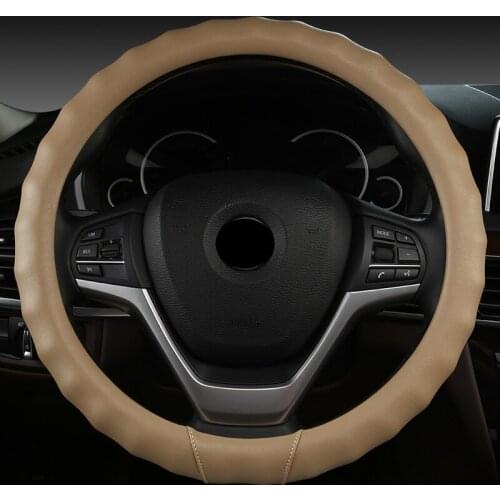 FeKoFeKo 38CM Four Seasons Universal Leather Car Steering Wheel Cover For Lada Vesta 2015 2016 2017 2018 2019 Xray 2016