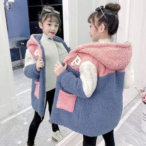 Spring Winter Girl Coat Jackets Warm Hooded Collar Clothing Kids Teenage Children Tops Mid-Length Thicken High Quality 2021 New