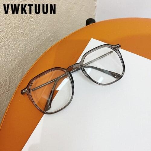 VWKTUUN Rivet Frame Anti Blue Light Glasses For Women Men Square Optical Glasses Frame Spectacles Transparent Bluelight Glasses