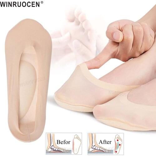 Ladies 3D Boat Socks Breathable Orthopedic insoles Foot Massage Health Care Invisible Socks Silicone Anti-off Silk Boat Socks