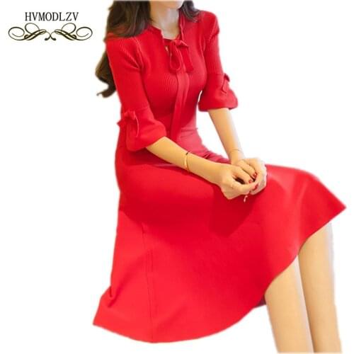 2021 Latest Summer Big yards Dresses Elegant Pure Color Bowknot Sleeves High Quality Sexy Slim Office Women Dress lj024