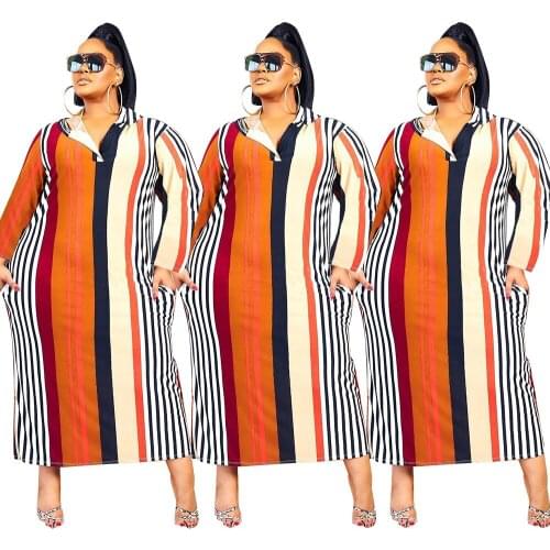 Cutubly Long Sleeve Dress Striped Printing Club Dresses For Women Autumn Hooded With Pockets Loose Plus Size Fashion Clothing