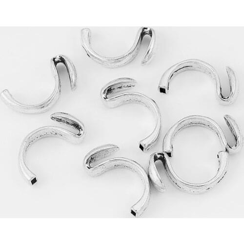 10pcs Zamak Half Finger Ring Component For Up To 2mm Round Leather Cord