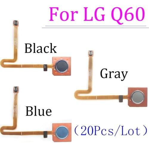 20Pcs/Lot，Repair Fingerprint Scanner For LG Q60 LMX525 ID Home Button Fingerprint Menu Return Key Recognition Sensor Flex Cable