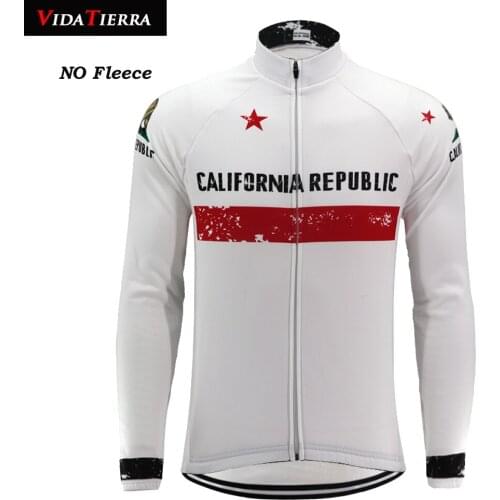 2019 VIDATIERRA men cycling jersey california republic flag team bike wear 2 styles classic winter fleece summer no fleece cool