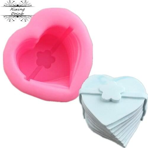 3D love heart-shaped silica gel mold cake decoration fudge silica gel mold Chocolate Cake Soap plaster mold kitchen supplies