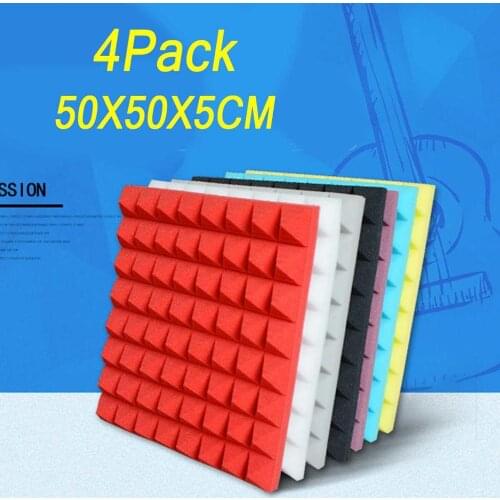 4pcs 500X500X50mm Soundproofing Foam Acoustic Foam Sound Treatment Studio Room Absorption Tiles Polyurethane foam