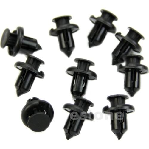 41XA 10pcs Nylon Trim Board Panel Retainer Clips Fasteners Black for toyota