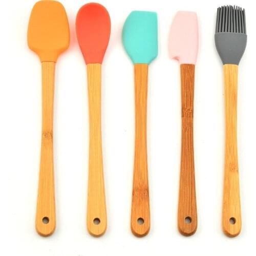 5PC/Set Silicone Cream Scraper DIY Bread Cake Butter Spatula Mixer Oil Brush Mixing Scraper Cake Tools Kitchen Accessories