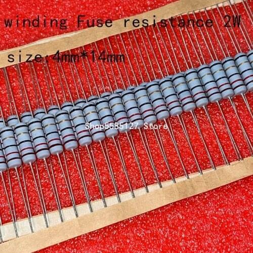 50PCS 1W 5% wire wound resistor Fuse winding resistance 0.1R 0.15R 0.33R 1R 2R 2.2R 3R 4.7R 5.1R 6.8R 10R 20R 22R 33R 47R 100R
