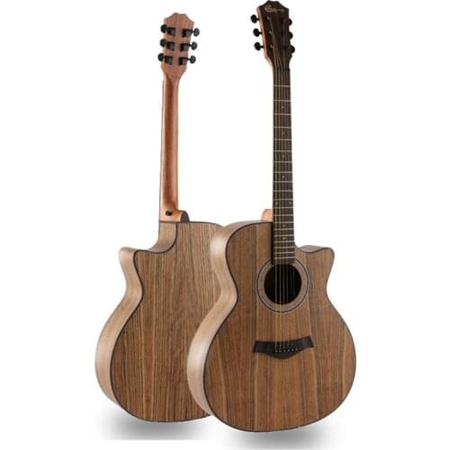 40 inch Acoustic Guitar 6 Strings Folk Guitar Matte Walnut Guitarra Beginner Adult Students Getting Musical Instruments AGT308