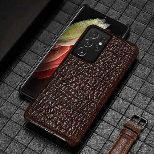 100% Genuine Shark Leather Cover Case For Samsung Galaxy S21 Ultra S10 S8 S9 S20 S21 Plus Note 20 10 9 A52 A72 A51 A71 A50 M31