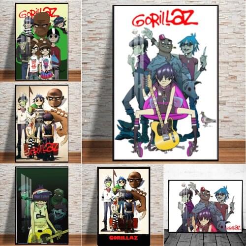 Canvas Gorillaz Posters And Wall Art Anime Picture Home Decor Prints Hd Canvas Painting For Kids Living Room Decoration No Frame