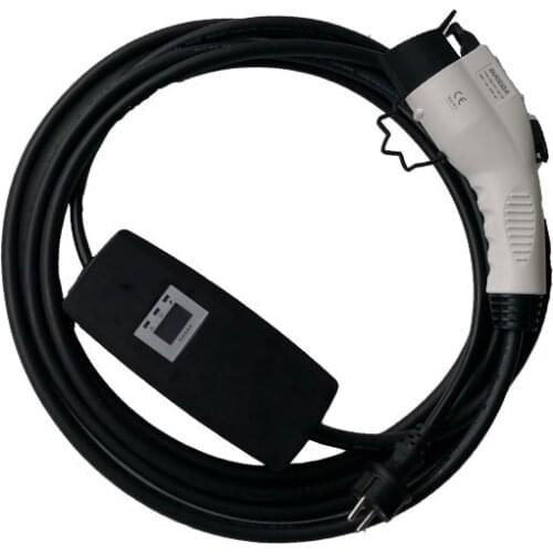 KHONS Factory supply 16A mode 2 ev charger sae j1772 ev plug to schuko plug current adjustable 6-8-10-12-16A charger nissan leaf