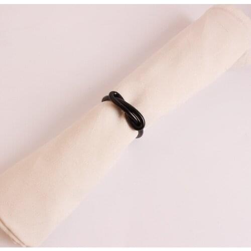 6pcs New chain mouth word napkin ring Die-cast zinc alloy green napkin ring Bow napkin buckle napkin ring paper towel ring wedd