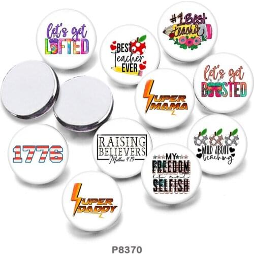 Words 12mm/18mm/20mm/25mm/30mm Round Glass Cabochon Flat Back Making Findings P8370