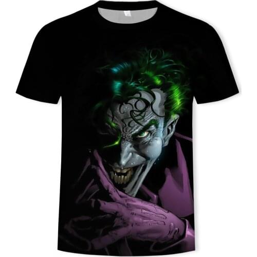 Cool High Quality T-shirt Men Women Hot 3d Print Joker Tshirt Super Leisure Harajuku Short-sleeved Shirt