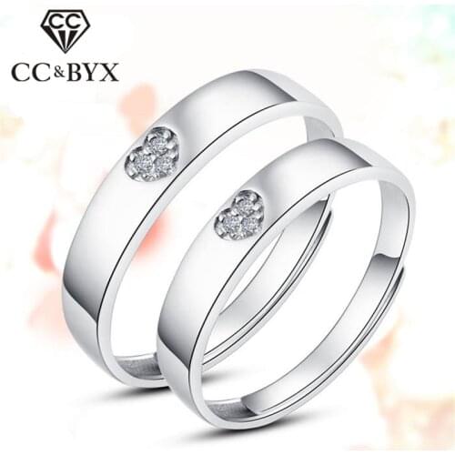 CC Fashion Jewelry Couple Rings For Men And Women Heart Adjustable Lovers Pair Rings Bridal Wedding Engagement Juwelen CCD002