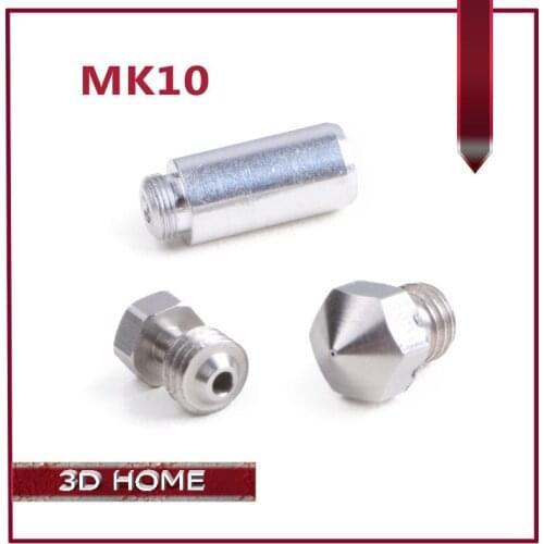 1SET MK10 Extruder M7 Nozzle kit Aluminum Heating Block+1pc Stainless steel Nozzle 1.75mm+1pc Connector For MAKERBOT 3D Printer