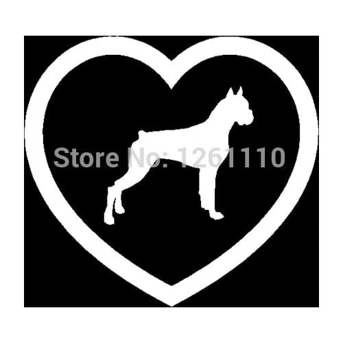 HotMeiNi Boxer Heart Sticker Dog Puppy Love Window Vinyl Decal For Car SUV Truck Window Bumper