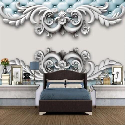 Custom 3D Mural Wallpaper European Style Relief Plaster Pattern Luxury Bedroom Living Room TV Background Wall Papers Home Decor
