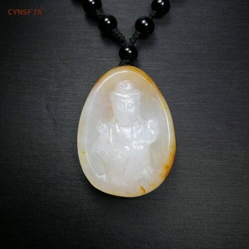CYNSFJA Real Rare Certified Natural A Grade Burmese Jadeite Amulets Jade Pendant Ice Green High Quality Hand Carved Best Gifts